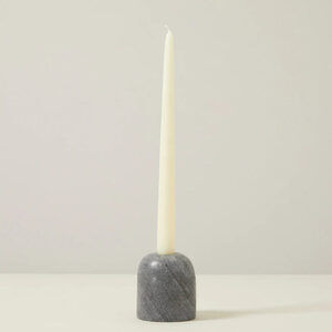 DUAL FUNCTION TAPER/TEALIGHT CANDLE HOLDER, LARGE GREY MARBLE